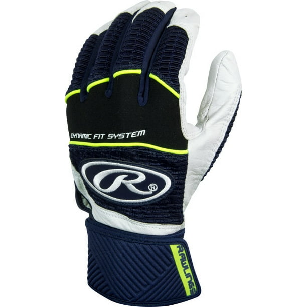 Black & White Rawlings Workhorse w/ Strap Adult Men's Baseball Batting Gloves Black & White Rawlings Workhorse w/ Strap Adult Men's Baseball Batting Gloves